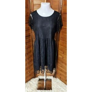 Forever 21 Plus Size 2X Black Lace Dress NWT Goth Witch Goblincore Dark Academia